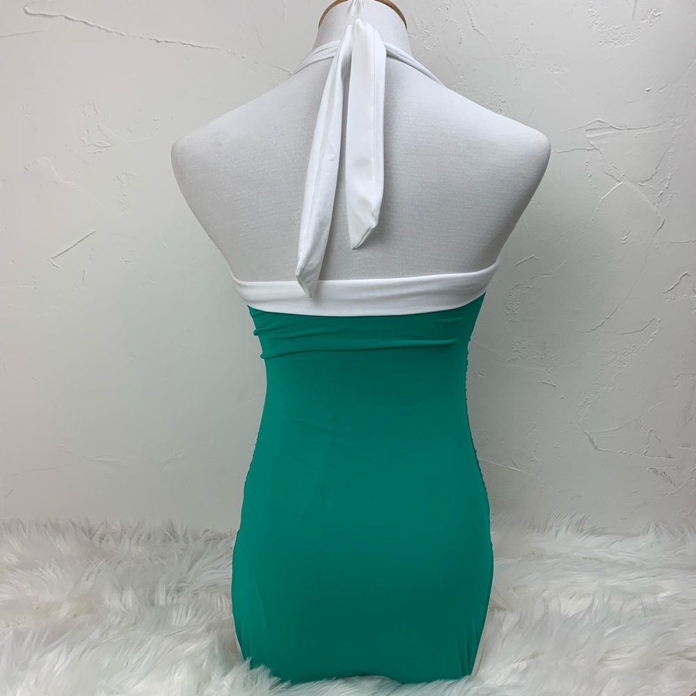 Lauren Ralph Lauren green ruched halter one-piece - Picture 5 of 8